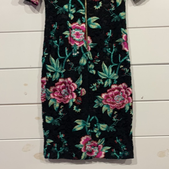 Eliza J Black Embroidered Floral Sheath Dress Size 6 - Picture 10 of 16